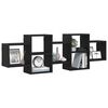 vidaXL Wall Shelf Black Oak 129x18x42 cm Engineered Wood