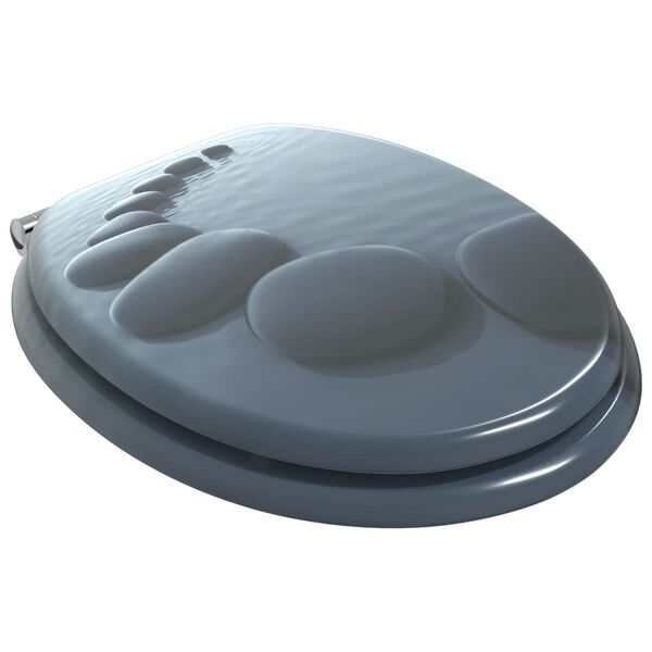 vidaXL Soft-Close Toilet Seat Grey 44 x 38 cm MDF board