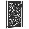 vidaXL Garden Gate Black 100x150 cm Steel Flame Design