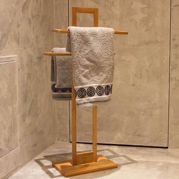 Bathroom Solutions Towel Holder Bamboo 38x32.5x70 cm