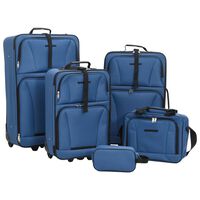 vidaXL 5 Piece Travel Luggage Set Bule Fabric