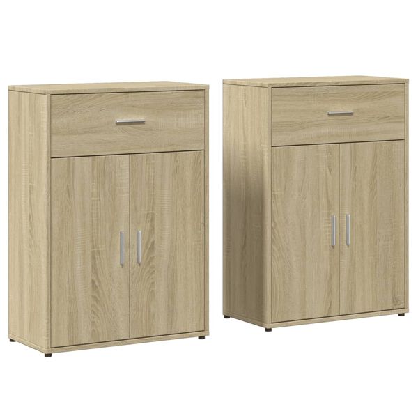 vidaXL Sideboards 2 pcs Sonoma Oak 60x30x84 cm Engineered Wood
