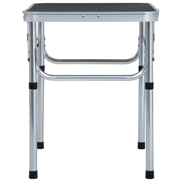vidaXL Folding Camping Table Grey Aluminium 60x45 cm