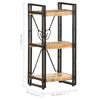 vidaXL 3-Tier Bookcase 40x30x80 cm Solid Mango Wood