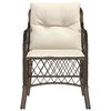 vidaXL Garden Chairs with Cushions 2 pcs Brown Poly Rattan