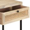 vidaXL Console Table 100x35x76 cm Solid Mango Wood and Natural Cane