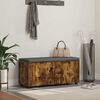 vidaXL Hall Bench with Cushion with Door Smoked Oak 100 x 38 x 46 cm