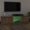 vidaXL TV Cabinet with LED Lights Brown Oak 140x40x35.5 cm