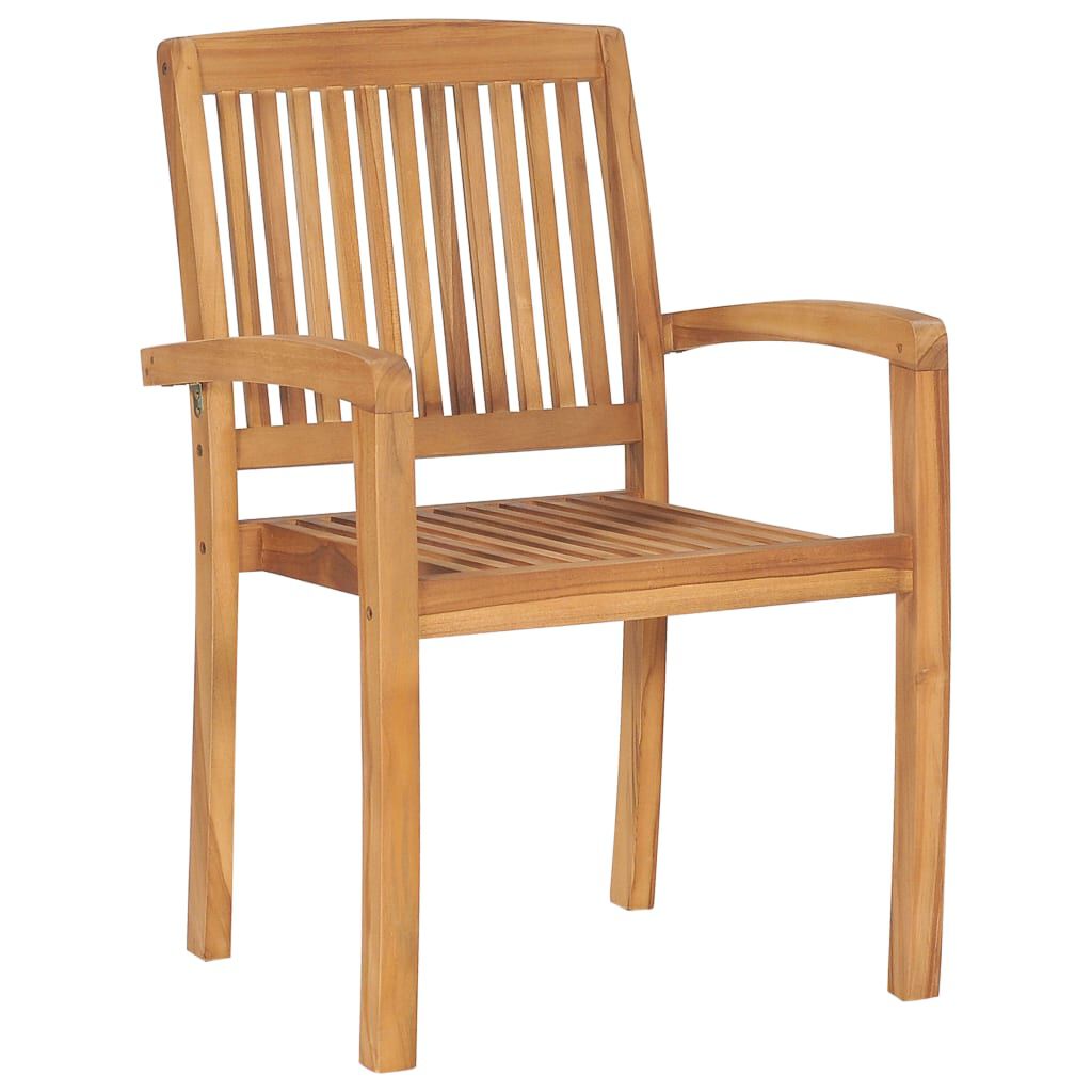 Teak stacking shop garden chairs