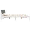 vidaXL Bed frame White and light grey 200 x 200 cm Solid pine wood