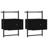 vidaXL Bedside Cabinets Wall-mounted 2 pcs Black 35x30x51 cm Engineered Wood