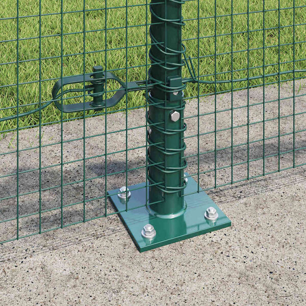 vidaXL Fence Post Green 50 x 0.4 m (25 x 25 mm mesh) Steel and PVC