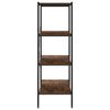 vidaXL 4-Tier Shelving Unit Black and Dark Wood 80x40x130 cm