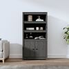 vidaXL Highboard Grey 80x35x154 cm Solid Wood Pine