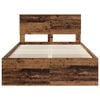 vidaXL Bed Frame with Headboard Old Wood 120 x 200 cm Solid Pine Wood