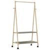 vidaXL Clothes Rack with Shelves and Wheels 96x45.5x155.5 cm Bamboo