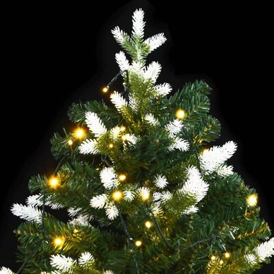 vidaXL Artificial Hinged Christmas Tree 150 LEDs & Flocked Snow 150 cm