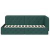 vidaXL Corner Bed Frame with Headboard Dark Green 90 x 200 cm Fabric