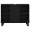 vidaXL Bathroom Furniture Set with Storage 3 pcs Black Engineered wood