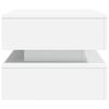 vidaXL Coffee Table with LED Lights White 90x50x40 cm
