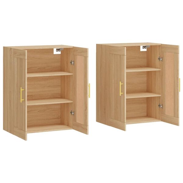 vidaXL Wall Mounted Cabinets 2 pcs Sonoma Oak Engineered Wood