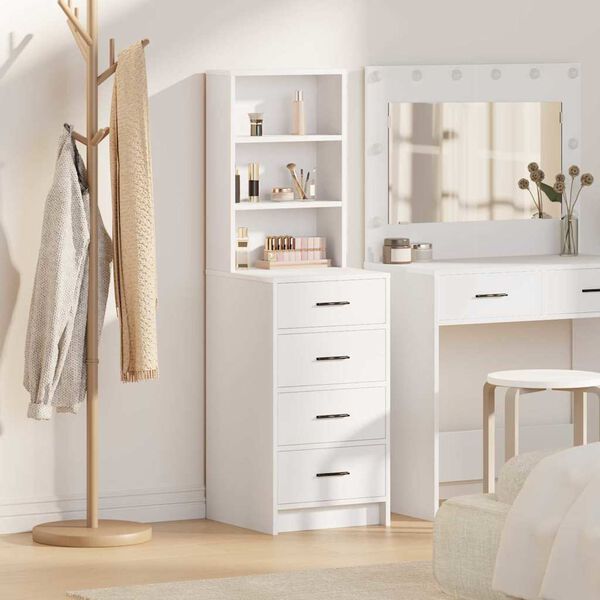 vidaXL Highboard with Drawer White 40 x 41 x 135 cm Engineered wood