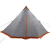 vidaXL Family Tent Tipi 8-Person Grey and Orange Waterproof