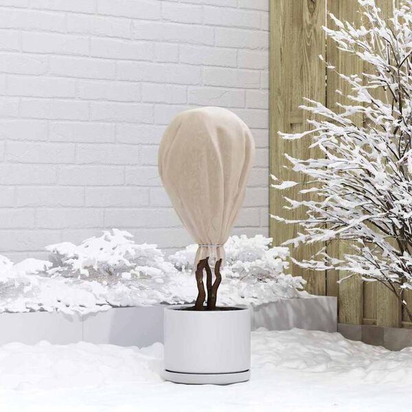 vidaXL Frost Protection Plant Fleece Beige 100 x 1.6 m