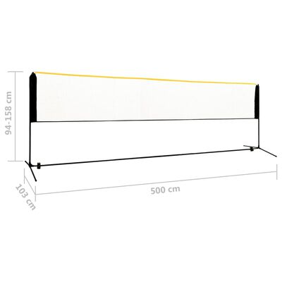 vidaXL Adjustable Badminton Net 500x103x94-158 cm Metal