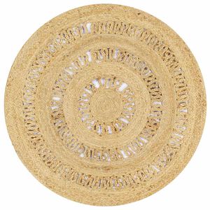 vidaXL Area Rug | Natural | Braided Jute | Medium | Durable | Area Rug | Round