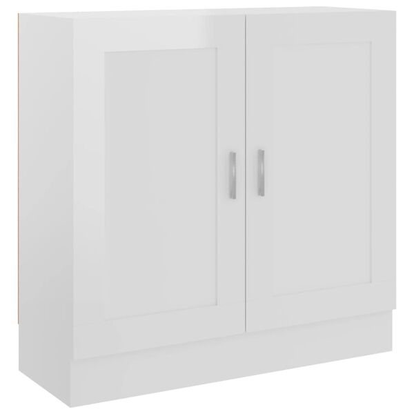 vidaXL Book Cabinet High Gloss White 82.5x30.5x80 cm Engineered Wood