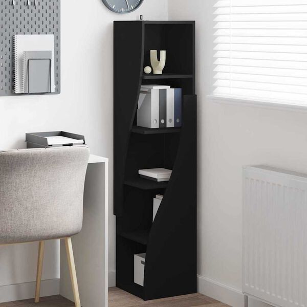 vidaXL Corner Cabinet Black 32x32x140cm Engineered Wood