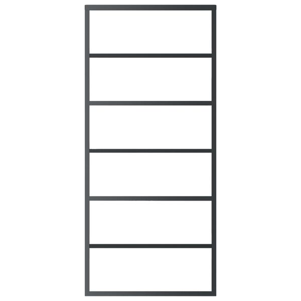 vidaXL Sliding Door with Hardware Set ESG Glass&Aluminium 90x205 cm