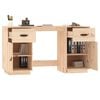 vidaXL Desk with Cabinets 135x50x75 cm Solid Wood Pine