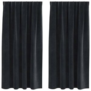 vidaXL Blackout Curtains 2 pcs Black 140 x 175 cm Velvet