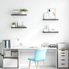 vidaXL Floating Wall Shelves 4 pcs High Gloss Grey 60x23.5x3.8 cm MDF