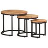 vidaXL Side Tables 3 pcs Solid Acacia Wood
