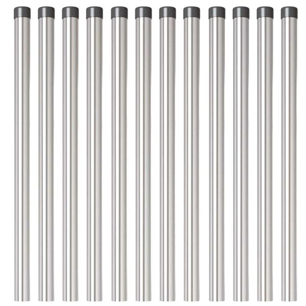 vidaXL Fence Posts 12 pcs Silver 60 cm Powder-coated steel