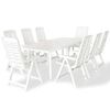 vidaXL 9 Piece Outdoor Dining Set Plastic White