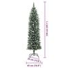 vidaXL Artificial Slim Christmas Tree Green and White 150 cm