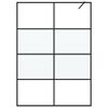 vidaXL Walk-in Shower Wall Black 140x195 cm Half Frosted ESG Glass