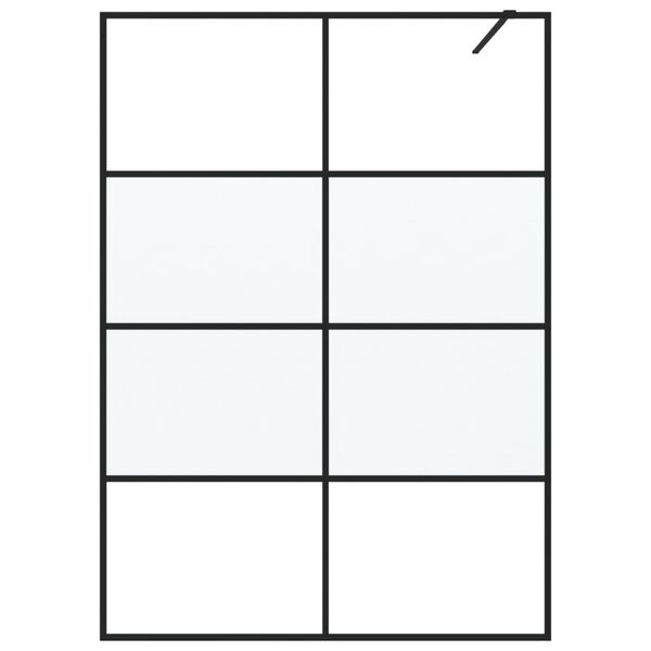 vidaXL Walk-in Shower Wall Black 140x195 cm Half Frosted ESG Glass