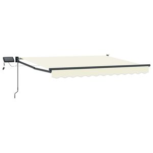 vidaXL Manual Retractable Awning with LEDs Cream 2.5 x 2 m