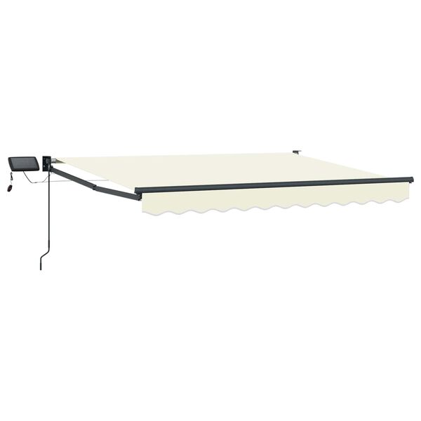 vidaXL Manual Retractable Awning with LEDs Cream 2.5 x 2 m