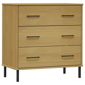 vidaXL Sideboard with 3 Drawers Brown 77x40x79.5 cm Solid Wood OSLO