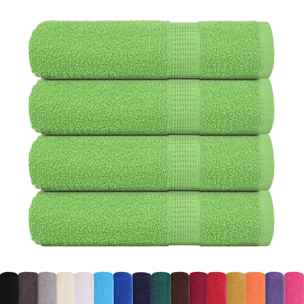 vidaXL Hand Towels "FROGN" 4 pcs Apple Green 50x100 cm 360 gsm