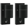 vidaXL Outdoor Wall Light 2 pcs Black 6.5 x 10.5 x 16 cm