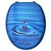 vidaXL WC Toilet Seat with Lid MDF Blue Water Drop Design