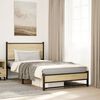 vidaXL Metal Bed Frame without Mattress Sonoma Oak 100x190 cm