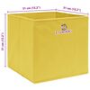 vidaXL Storage Boxes 10 pcs Yellow 32x32x32 cm Fabric